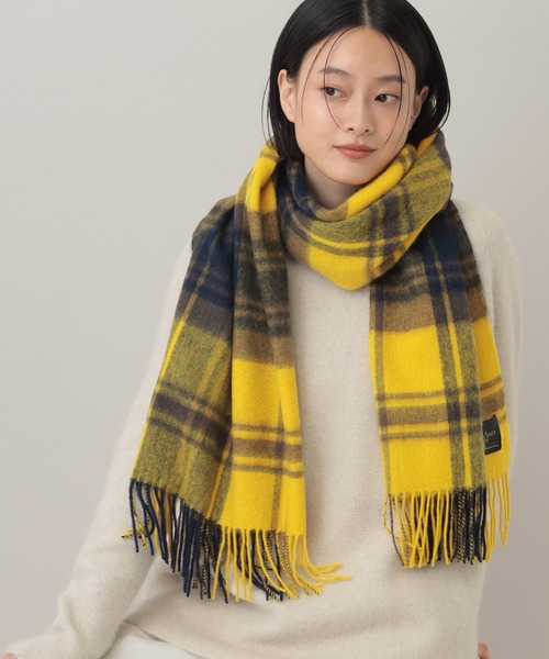 A part by(アパートバイ)の「カシミヤコンチェックストール(ストール/ショール・レディース・グレー/ブルー/イエロー・FREE)」の13枚目の写真