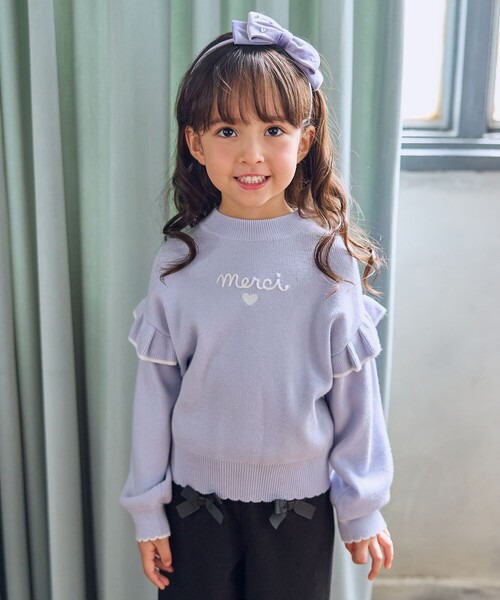 セール】肩フリル しあわせタッチニット（ニット/セーター）｜ANY