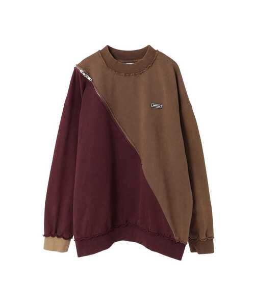 CONVERSE TOKYO(コンバーストウキョウ)の「【HL】BI-COLOR ZIP DESIGN SWEAT(スウェット・レディース・グレー/ネイビー/ブラウン・FREE)」の1枚目の写真