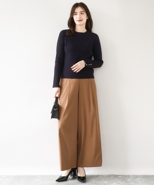 OFUON le MK（オフオンルエムケー）の「【2025AW】ミニケーブル柄ニット/洗える/WEB限定サイズあり（ニット/セーター・レディース・ブルー/ライトグレー/ネイビー・36/38）」の10枚目の写真