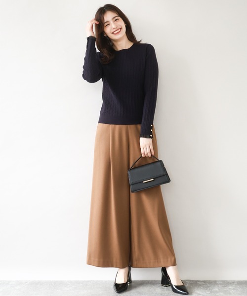 OFUON le MK（オフオンルエムケー）の「【2025AW】ミニケーブル柄ニット/洗える/WEB限定サイズあり（ニット/セーター・レディース・ブルー/ライトグレー/ネイビー・36/38）」の11枚目の写真