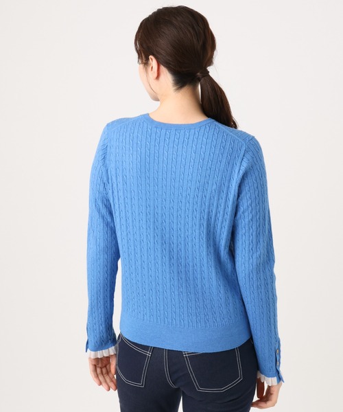 OFUON le MK（オフオンルエムケー）の「【2025AW】ミニケーブル柄ニット/洗える/WEB限定サイズあり（ニット/セーター・レディース・ブルー/ライトグレー/ネイビー・36/38）」の17枚目の写真