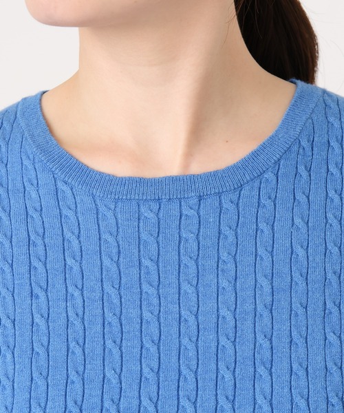 OFUON le MK（オフオンルエムケー）の「【2025AW】ミニケーブル柄ニット/洗える/WEB限定サイズあり（ニット/セーター・レディース・ブルー/ライトグレー/ネイビー・36/38）」の18枚目の写真