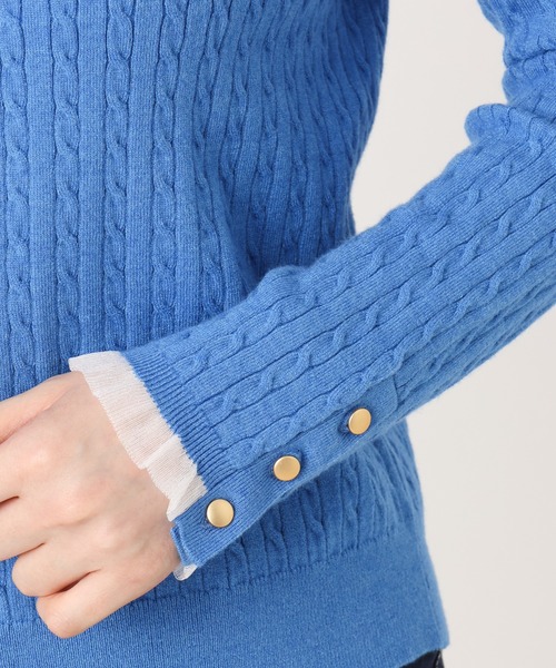 OFUON le MK（オフオンルエムケー）の「【2025AW】ミニケーブル柄ニット/洗える/WEB限定サイズあり（ニット/セーター・レディース・ブルー/ライトグレー/ネイビー・36/38）」の19枚目の写真