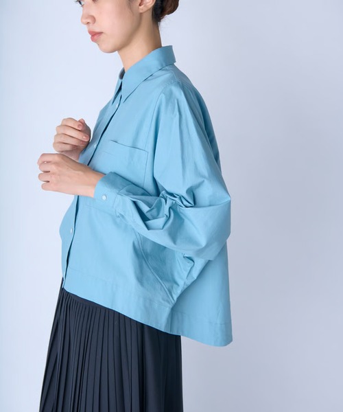 c/est（シーエ）の「c/est/シーエ ANITA ロングスリーブシャツ（シャツ/ブラウス・レディース・ブラック/オフホワイト/ブルー・FREE）」の3枚目の写真