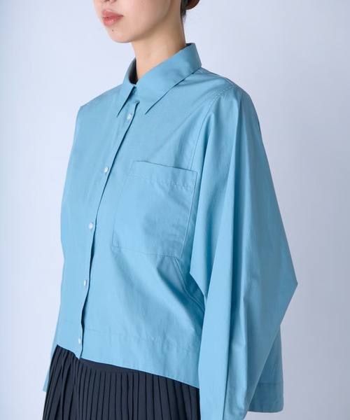 c/est（シーエ）の「c/est/シーエ ANITA ロングスリーブシャツ（シャツ/ブラウス・レディース・ブラック/オフホワイト/ブルー・FREE）」の10枚目の写真