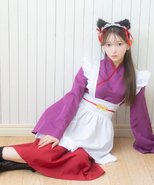 セール】コスプレ かわいい ネコ アニマル 巫女 メイド 和風 長袖 体型