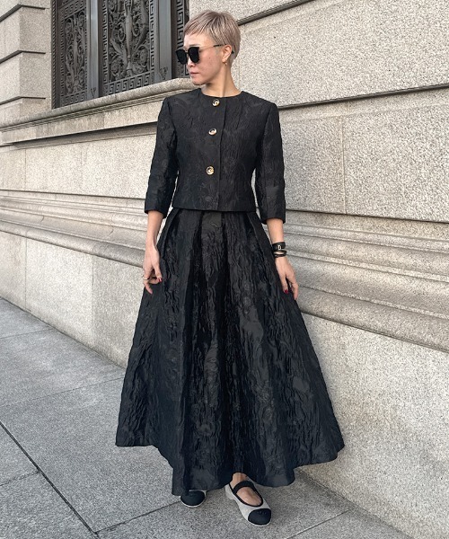 JENNE(ジェンヌ)の「ジャガードクラシカルスカート(スカート・レディース・アイボリー/ブラック・LARGE/MEDIUM/SMALL)」の3枚目の写真