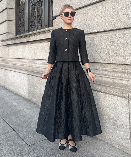 JENNE(ジェンヌ)の「ジャガードクラシカルスカート(スカート・レディース・アイボリー/ブラック・LARGE/MEDIUM/SMALL)」の6枚目の写真