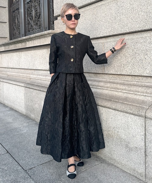 JENNE(ジェンヌ)の「ジャガードクラシカルスカート(スカート・レディース・アイボリー/ブラック・LARGE/MEDIUM/SMALL)」の7枚目の写真