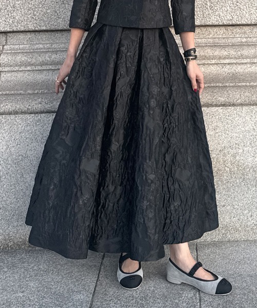 JENNE(ジェンヌ)の「ジャガードクラシカルスカート(スカート・レディース・アイボリー/ブラック・LARGE/MEDIUM/SMALL)」の8枚目の写真