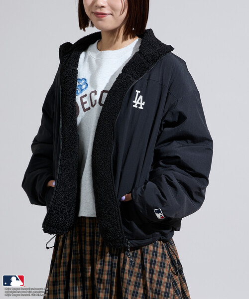 ⭐️3日間限定価格⭐️プリーツプリーズ黒ボア襟取り外しブルゾン極美品⭐️ セール】MLB/エムエルビー MLB リバーシブルボアブルゾン/ボアフリース