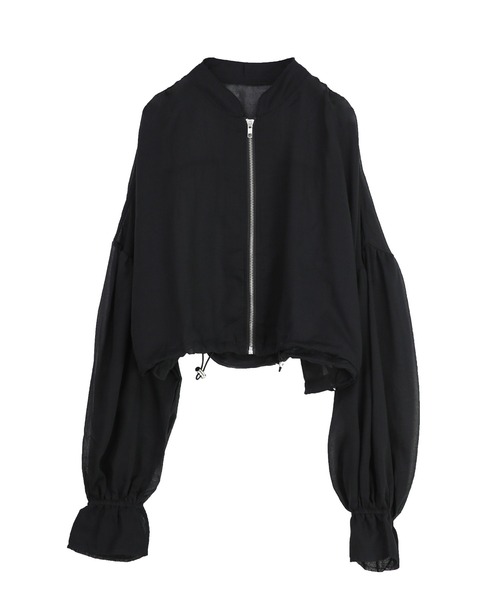 and it_（アンドイット）の「キャンディスリーブシアーブルゾン（ブルゾン・レディース・グレイッシュベージュ/ブラック・FREE）」の11枚目の写真