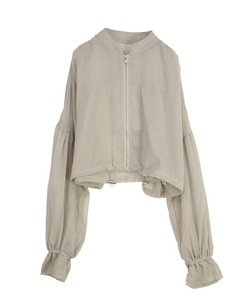 and it_（アンドイット）の「キャンディスリーブシアーブルゾン（ブルゾン・レディース・グレイッシュベージュ/ブラック・FREE）」の12枚目の写真