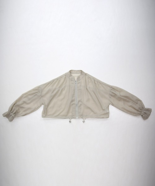and it_（アンドイット）の「キャンディスリーブシアーブルゾン（ブルゾン・レディース・グレイッシュベージュ/ブラック・FREE）」の13枚目の写真