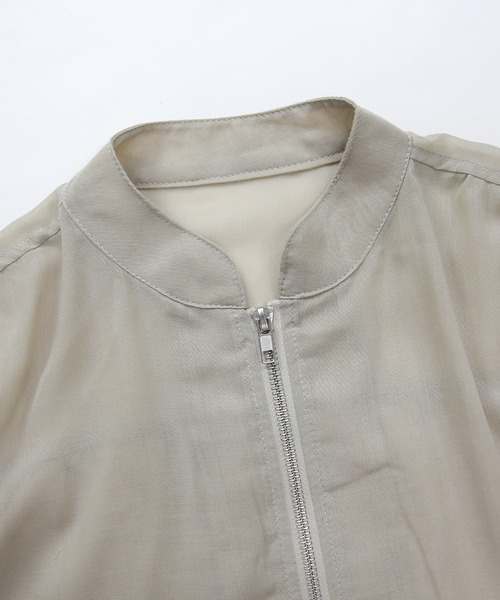 and it_（アンドイット）の「キャンディスリーブシアーブルゾン（ブルゾン・レディース・グレイッシュベージュ/ブラック・FREE）」の16枚目の写真