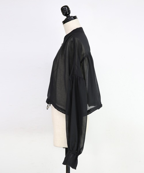 and it_（アンドイット）の「キャンディスリーブシアーブルゾン（ブルゾン・レディース・グレイッシュベージュ/ブラック・FREE）」の21枚目の写真