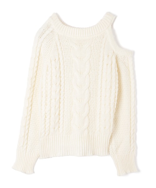 M DOLLY(エムドリー)の「open shoulder viola knit tops/オープンショルダーヴィオラニットトップス(ニット/セーター・レディース・グレー/ブラック/アイボリー・FREE)」の17枚目の写真