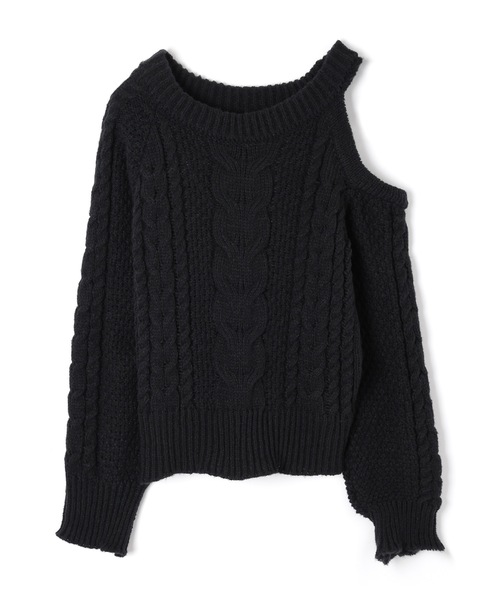 M DOLLY(エムドリー)の「open shoulder viola knit tops/オープンショルダーヴィオラニットトップス(ニット/セーター・レディース・グレー/ブラック/アイボリー・FREE)」の18枚目の写真