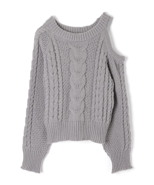 M DOLLY(エムドリー)の「open shoulder viola knit tops/オープンショルダーヴィオラニットトップス(ニット/セーター・レディース・グレー/ブラック/アイボリー・FREE)」の19枚目の写真