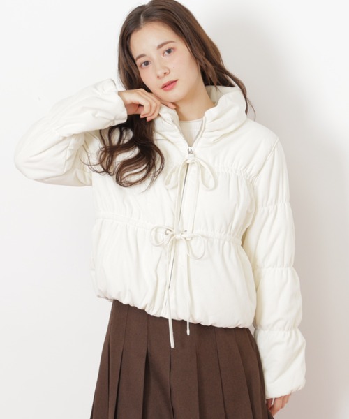 JILL by JILL STUART（ジルバイジルスチュアート）の「◇中綿リボンブルゾン（ブルゾン・レディース・ピンク/ホワイト・SMALL/MEDIUM）」の4枚目の写真