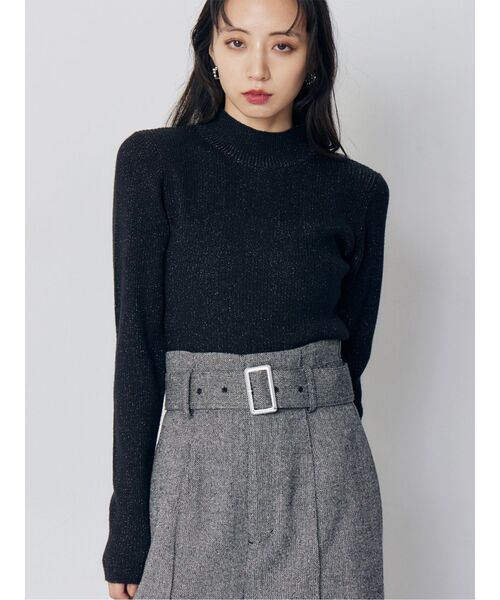 MURUA(ムルーア)の「バイカラーラメクロップドニット(ニット/セーター・レディース・ブラック/ブルー/ボルドー/アイボリー・FREE)」の3枚目の写真