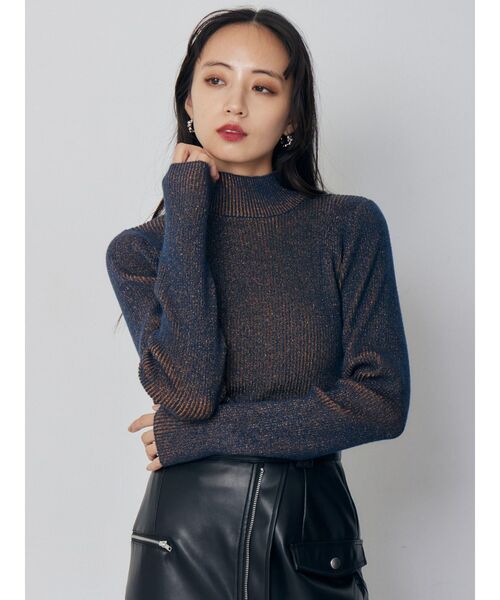 バイカラーラメクロップドニット（ニット/セーター）｜MURUA（ムルーア