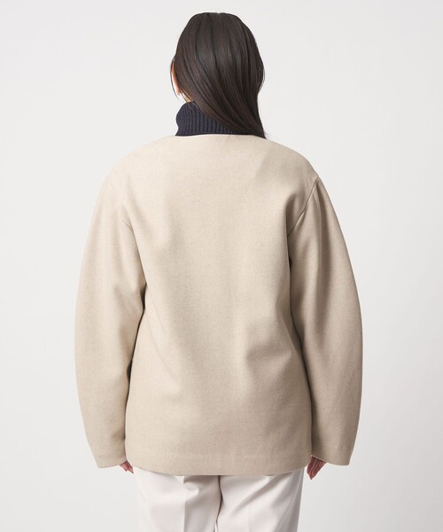A DAY IN THE LIFE UNITED ARROWS(アデイインザライフユナイテッドアローズ)の「キーネック ショートコート <A DAY IN THE LIFE>(ノーカラーコート・レディース・ロイヤルブルー/オフホワイト/ブラック・FREE)」の9枚目の写真
