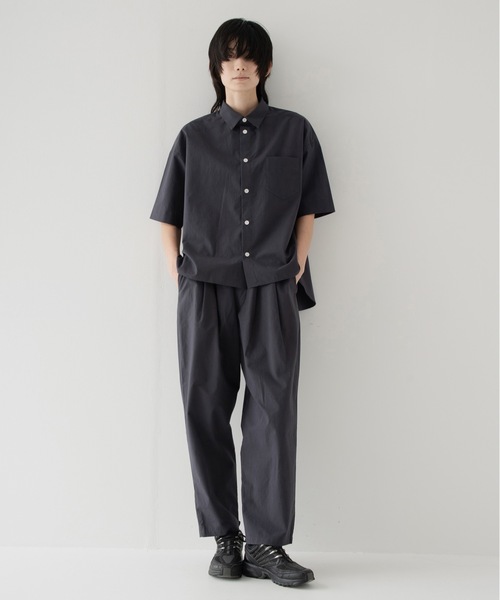 RYU（リュー）の「Omi-zarashi half-sleeve over shirt（シャツ/ブラウス・メンズ・サックスブルー/スミクロ・2/4）」の6枚目の写真