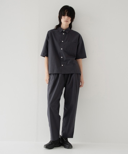 RYU（リュー）の「Omi-zarashi half-sleeve over shirt（シャツ/ブラウス・メンズ・サックスブルー/スミクロ・2/4）」の8枚目の写真