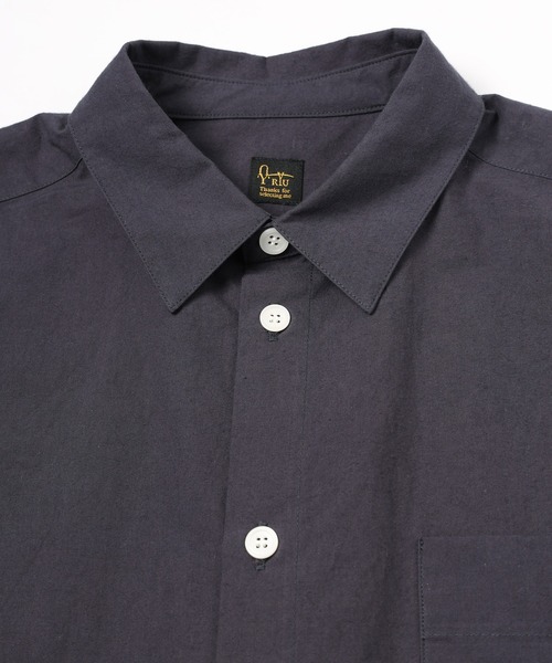 RYU（リュー）の「Omi-zarashi half-sleeve over shirt（シャツ/ブラウス・メンズ・サックスブルー/スミクロ・2/4）」の11枚目の写真