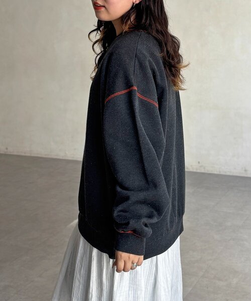 CPCM（シーピーシーエム）の「カラーネップ裏起毛スウェット（スウェット・レディース・チャコールグレー/アイボリー/ブラウン・FREE）」の15枚目の写真