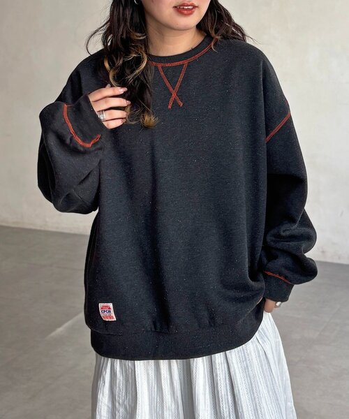 CPCM（シーピーシーエム）の「カラーネップ裏起毛スウェット（スウェット・レディース・チャコールグレー/アイボリー/ブラウン・FREE）」の19枚目の写真