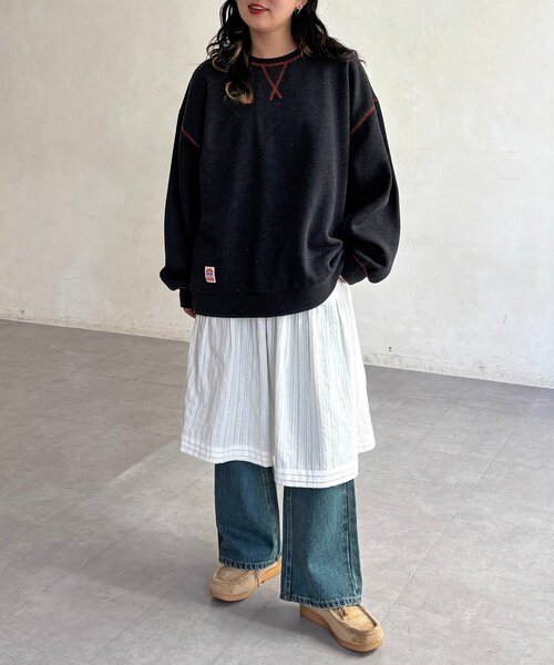 CPCM（シーピーシーエム）の「カラーネップ裏起毛スウェット（スウェット・レディース・チャコールグレー/アイボリー/ブラウン・FREE）」の20枚目の写真