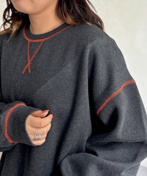 CPCM（シーピーシーエム）の「カラーネップ裏起毛スウェット（スウェット・レディース・チャコールグレー/アイボリー/ブラウン・FREE）」の21枚目の写真