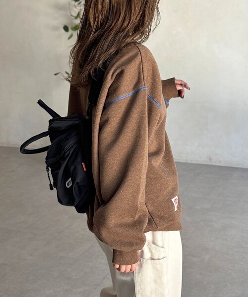 CPCM（シーピーシーエム）の「カラーネップ裏起毛スウェット（スウェット・レディース・チャコールグレー/アイボリー/ブラウン・FREE）」の6枚目の写真