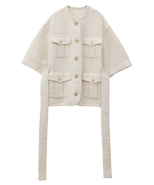 CLANE ツイードジャケット CLANE - ノーカラー ツイード ジャケット - NO COLOR TWEED JACKET