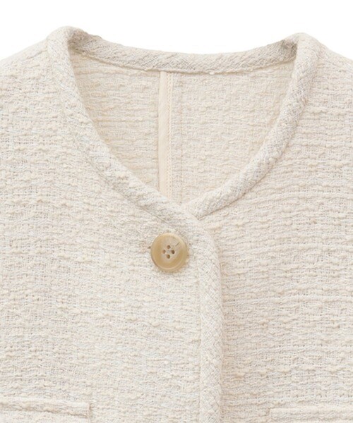 CLANE/クラネ】HALF SLEEVE TWEED JACKET/ハーフスリーブツイード