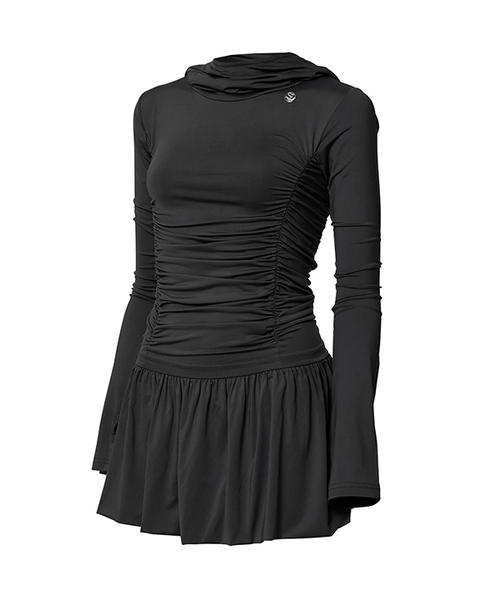 FLAREUP(フレアアップ)の「Hooded High Neck Long Dress (FL-185_Black)(ワンピース・レディース・ブラック・OS)」の1枚目の写真