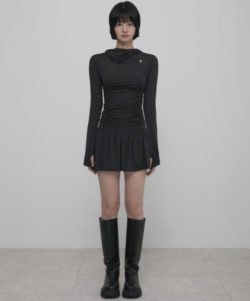 FLAREUP(フレアアップ)の「Hooded High Neck Long Dress (FL-185_Black)(ワンピース・レディース・ブラック・OS)」の3枚目の写真