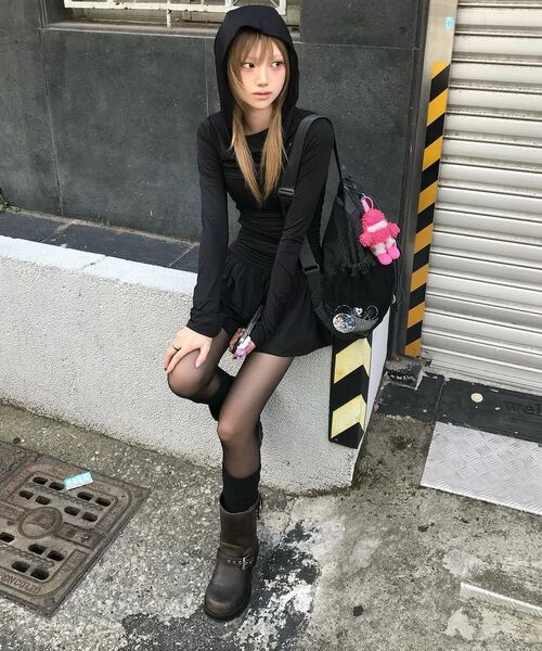 FLAREUP(フレアアップ)の「Hooded High Neck Long Dress (FL-185_Black)(ワンピース・レディース・ブラック・OS)」の9枚目の写真
