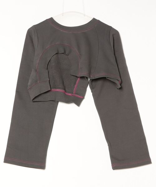 casane(カサネ)の「CASANE(カサネ)Asymmetric hem short tops(Tシャツ/カットソー・レディース・チャコールグレー/ブラック・F)」の6枚目の写真