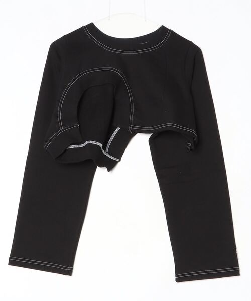 casane(カサネ)の「CASANE(カサネ)Asymmetric hem short tops(Tシャツ/カットソー・レディース・チャコールグレー/ブラック・F)」の7枚目の写真