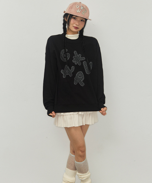 GRAVER（グレーバー）の「[ユニセックス]DOTS GRAV スウェット_ブラック（スウェット・レディース・ブラック・SMALL/MEDIUM/LARGE）」の5枚目の写真