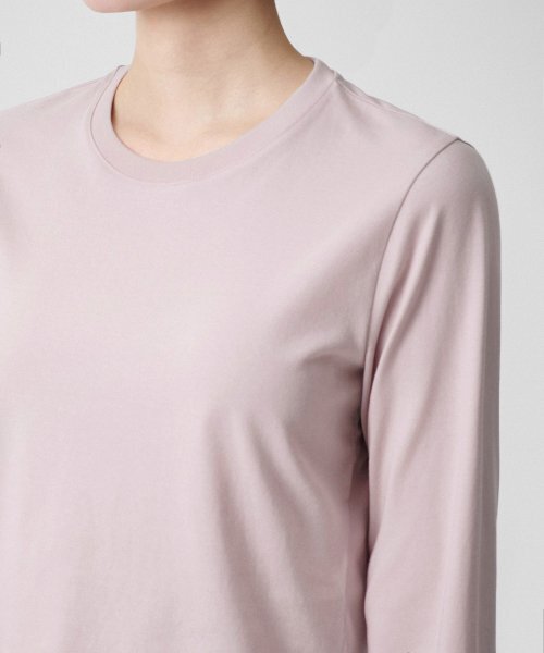 MUSINSA STANDARD WOMAN（ムシンサスタンダードウーマン）の「[クールタンダード] ウィメンズ クルーネック クロップ 長袖Tシャツ [デザートピンク]（Tシャツ/カットソー・レディース・その他・SMALL/MEDIUM/LARGE/X-SMALL）」の3枚目の写真