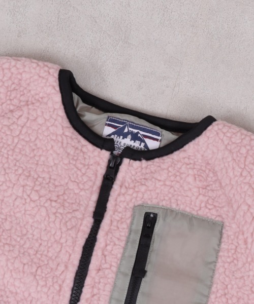 Life Support Products（ライフサポートプロダクツ）の「ノーカラーボアジャケット（ノーカラージャケット・キッズ・クリーム/グレー/ブラック/ブラウン/ピンク/ホワイト系その他・80/90/95/100/110/120/130/140/150）」の8枚目の写真