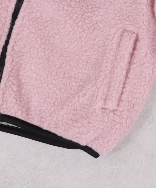 Life Support Products（ライフサポートプロダクツ）の「ノーカラーボアジャケット（ノーカラージャケット・キッズ・クリーム/グレー/ブラック/ブラウン/ピンク/ホワイト系その他・80/90/95/100/110/120/130/140/150）」の13枚目の写真