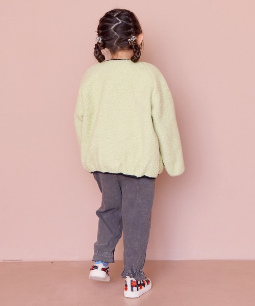 Life Support Products（ライフサポートプロダクツ）の「ノーカラーボアジャケット（ノーカラージャケット・キッズ・クリーム/グレー/ブラック/ブラウン/ピンク/ホワイト系その他・80/90/95/100/110/120/130/140/150）」の7枚目の写真