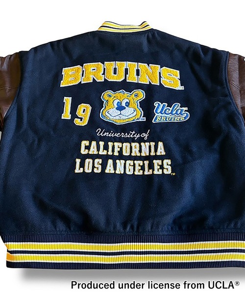 JACKROSE（ジャックローズ）の「NUTMEG＆UCLA-中綿スタジアムジャケット（スタジャン・メンズ・ブラック/ネイビー・L/M）」の6枚目の写真