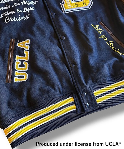 JACKROSE（ジャックローズ）の「NUTMEG＆UCLA-中綿スタジアムジャケット（スタジャン・メンズ・ブラック/ネイビー・L/M）」の11枚目の写真